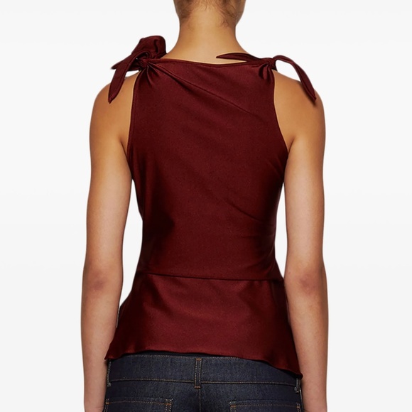 Coperni Flower Asymmetric Maroon Top XS - Picture 3 of 9
